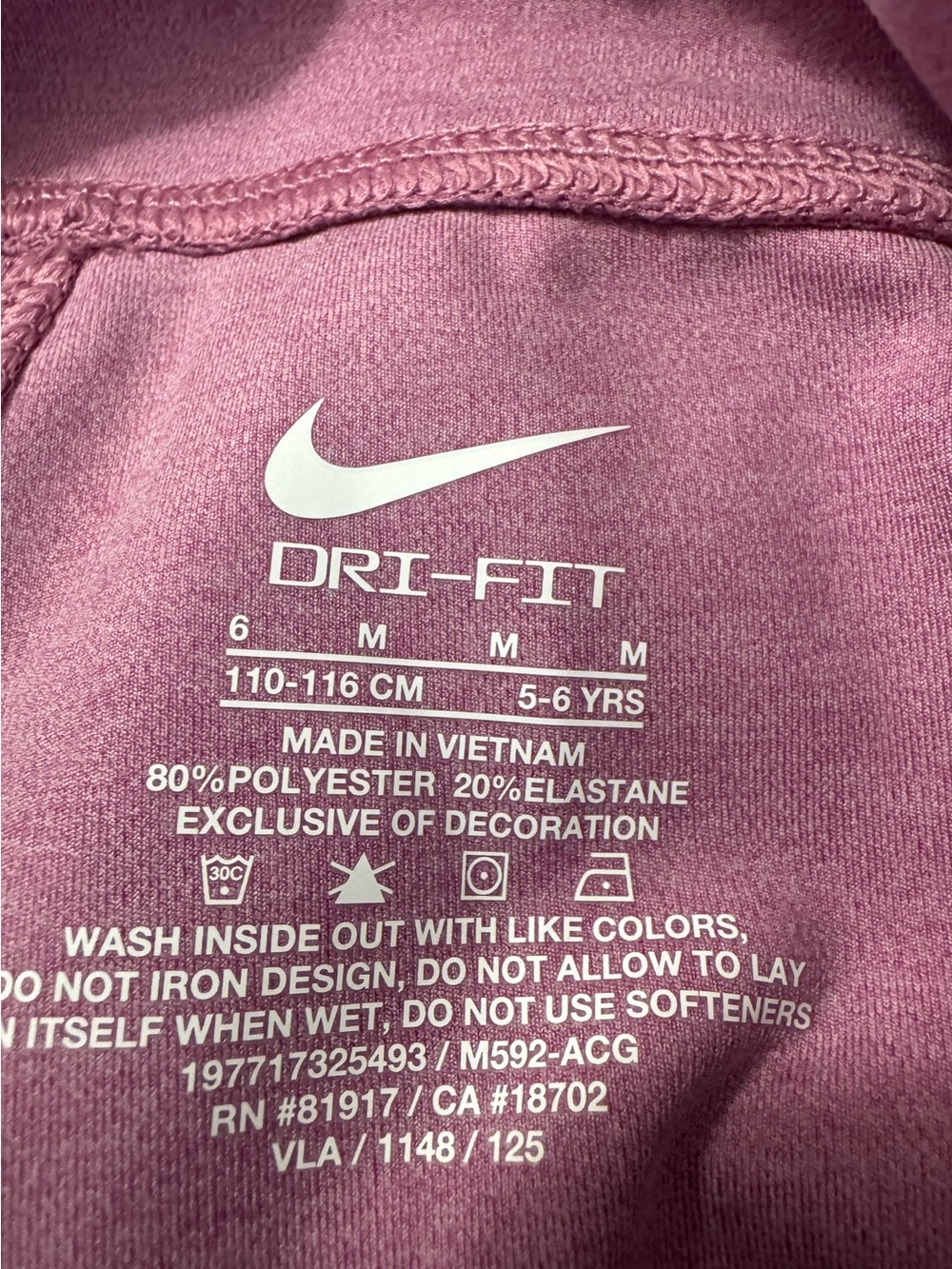 Nike Girls Dri-Fit Leggings Magic Flamingo Size 6 - Picture 5 of 6